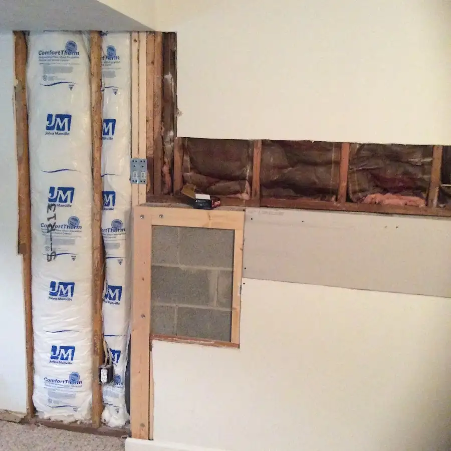 Wall insulation replacement during Structural Drying in East Greenwich